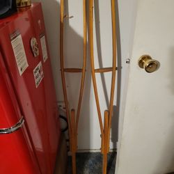 Vintage Antique Wood Crutches