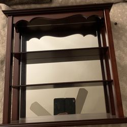 Lenox Vtg 1990's Lenox Princeton Gallery Cherry 3 shelf mirrored display shelf New in box