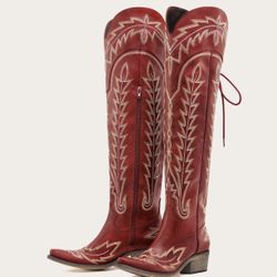 Women Red Top Tall Boots