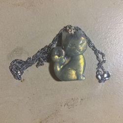 Labradorite Cat And 925 Chain