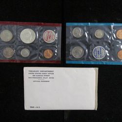 1969 U.S. Mint Set in OGP -- 10 TOTAL COINS WITH SILVER!