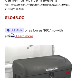 StowAway Standard Hitch Cargo Box: USA-Made Heavy-Duty Carrier for Active Travellers