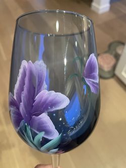 Hand painted wine glasses