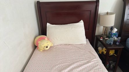 Dark Cherry Wood Sleigh Bed Frame