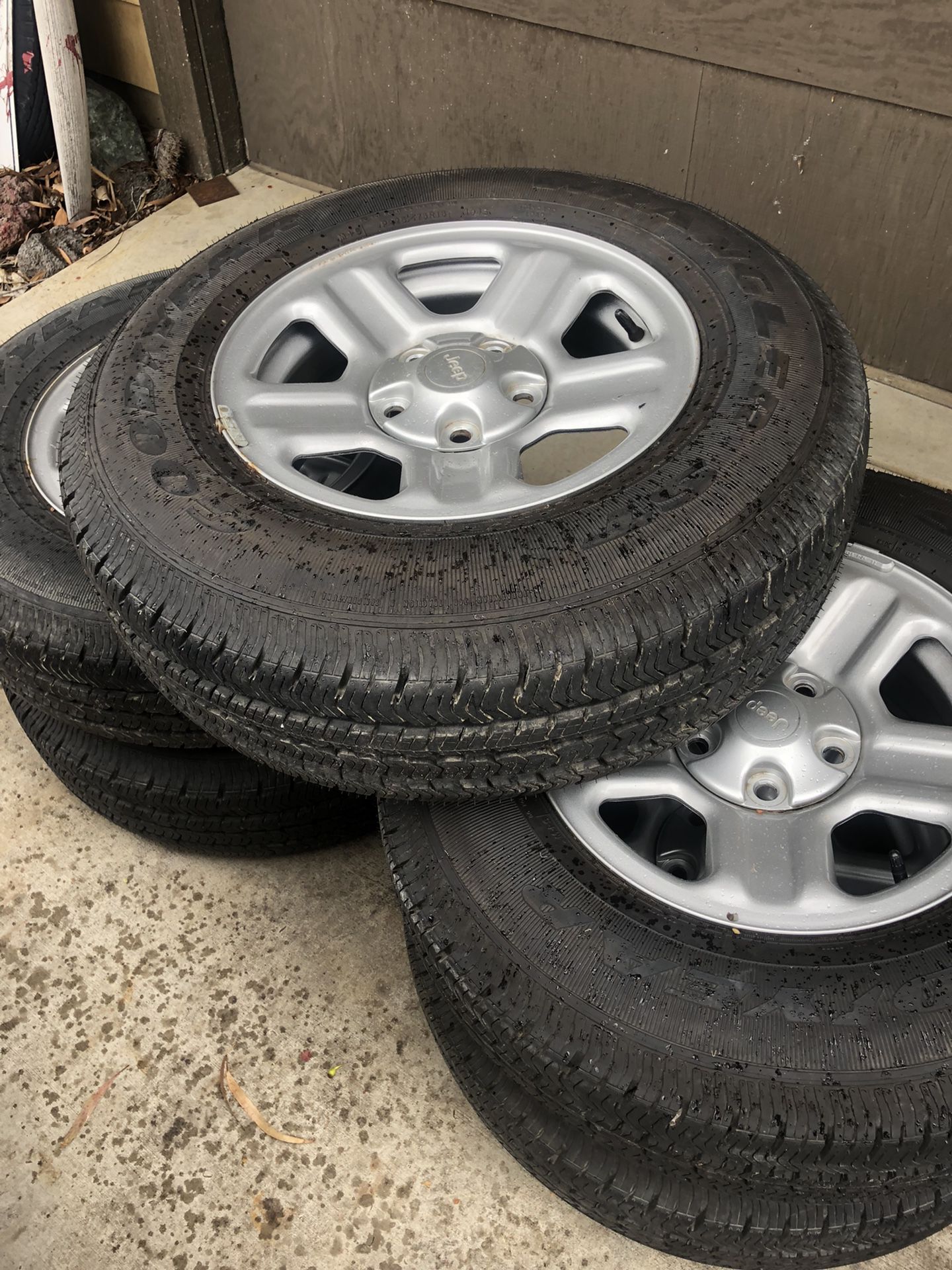 5 Like New 225 75 16 Jeep / Goodyear Wrangler ST $375 Set Of 5 for Sale in  Carlsbad, CA - OfferUp