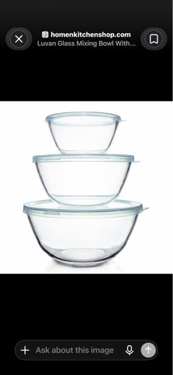 Luvan Glass Mixing Bowl Set with Lids