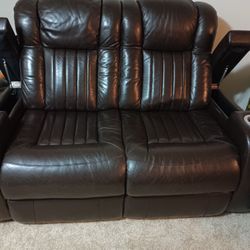 Brown Leather Couch 