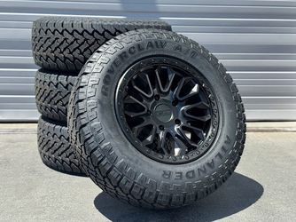 18" NEW Wheels Black Rims and Tires 6x139.7 TOYOTA 6x135 FORD 8x170 DODGE 8x165.1 CHEVY Silverado Tundra Sequoia F150 Expedition Tacoma 4Runner FJ Cru