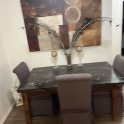 5 inch Marble table with chairs /6   