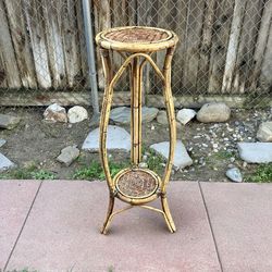 Vintage rattan & bamboo plant stand /table