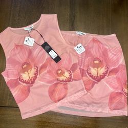 Pink orchid skirt set