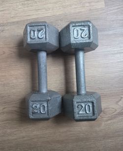 2 20lb dumbbells
