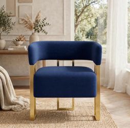 NEW Tyboatle BLUE Cloud Club Chair w/ Curved Back
