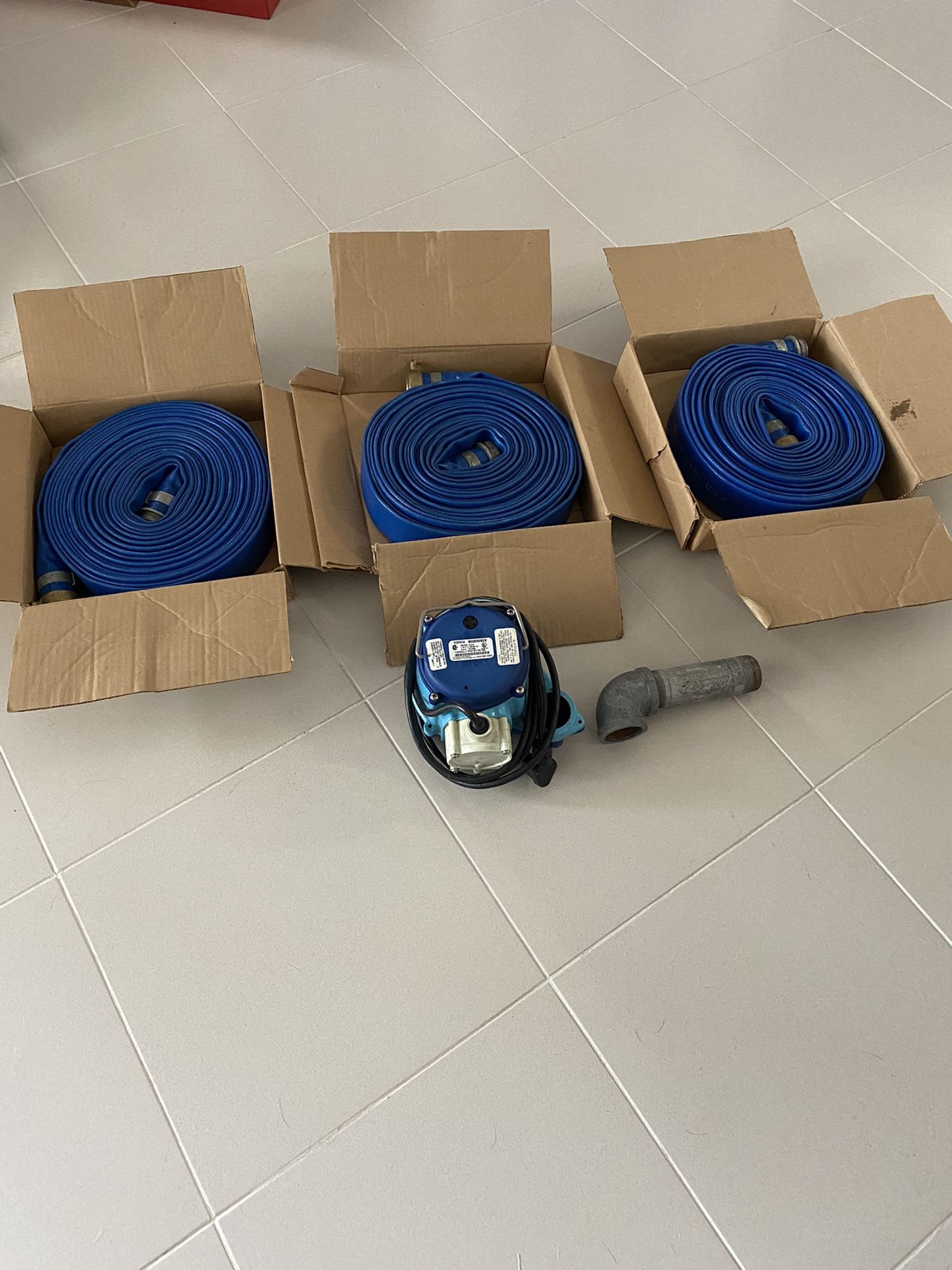 Water Pump  and ….3- 50 Foot Hoses Brand New