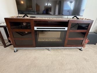 TV Stand with Electric Fireplace Insert