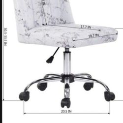 Computer Desk Chair White And Gray Velvet Marble