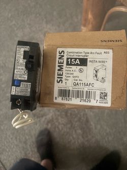 Siemens QA115AFC 15A AFCI Circuit Breaker