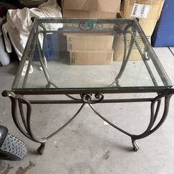 Glass Top Cast Iron Table