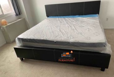 King size bed frame + mattress