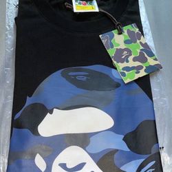 Bape Shirt Blue Camo