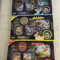 Pokemon TCG VMAX Premium Collection Box Vaporeon Flareon Jolteon Set of 3