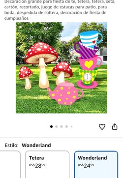 Wonderland Tea Party Yard Stake Decorations Set