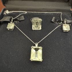 PRASIOLITE  Jewelry Set 
