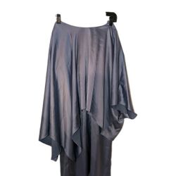 New Barbra Katz Dress Posh Couture Satin Coctail Size L Large Blue Steel New Tags 