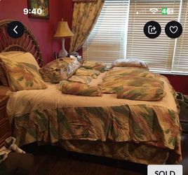 Queen Comforter Set With Dust Ruffle/ Bed-Skirt  $75