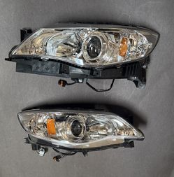 Pair Headlights Assembly 2008-2011 Subaru Impreza WRX Headlamps Outback Chrome LH RH Side