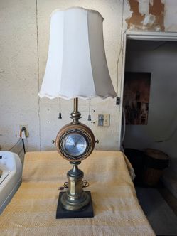 Brass Stiffel Nautical Barometer/ Clock Lamp