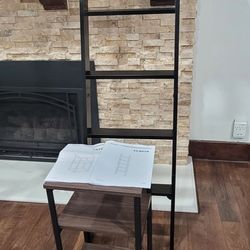 Vasagle 3-Tier Tall Side Table, Steel Frame End Table with Storage and Decorative shelf ladder New Retail $100