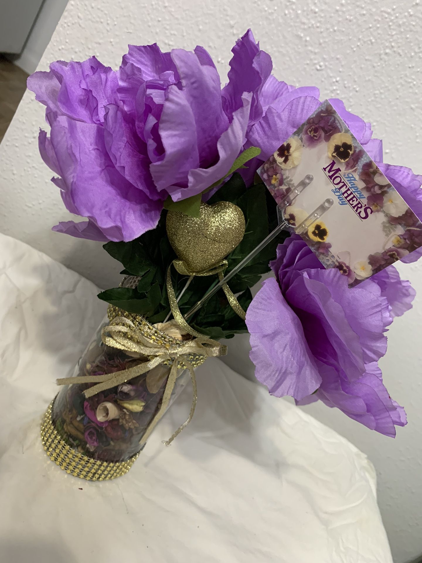 Vase With Purple Flowers 