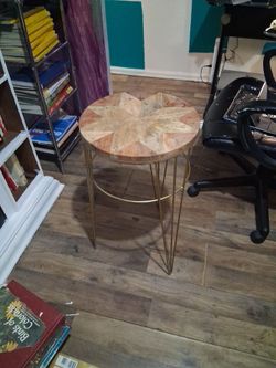 Geometric Side Table With Starburst Pattern