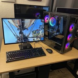 FAST Custom Built Gaming PC SETUP / Ryzen 5 3600 (12-Threads) CPU / 16GB DDR4 RAM / GTX 1070 8GB GPU / 500GB SSD / 23” Monitor / RGB Keyboard + Mouse