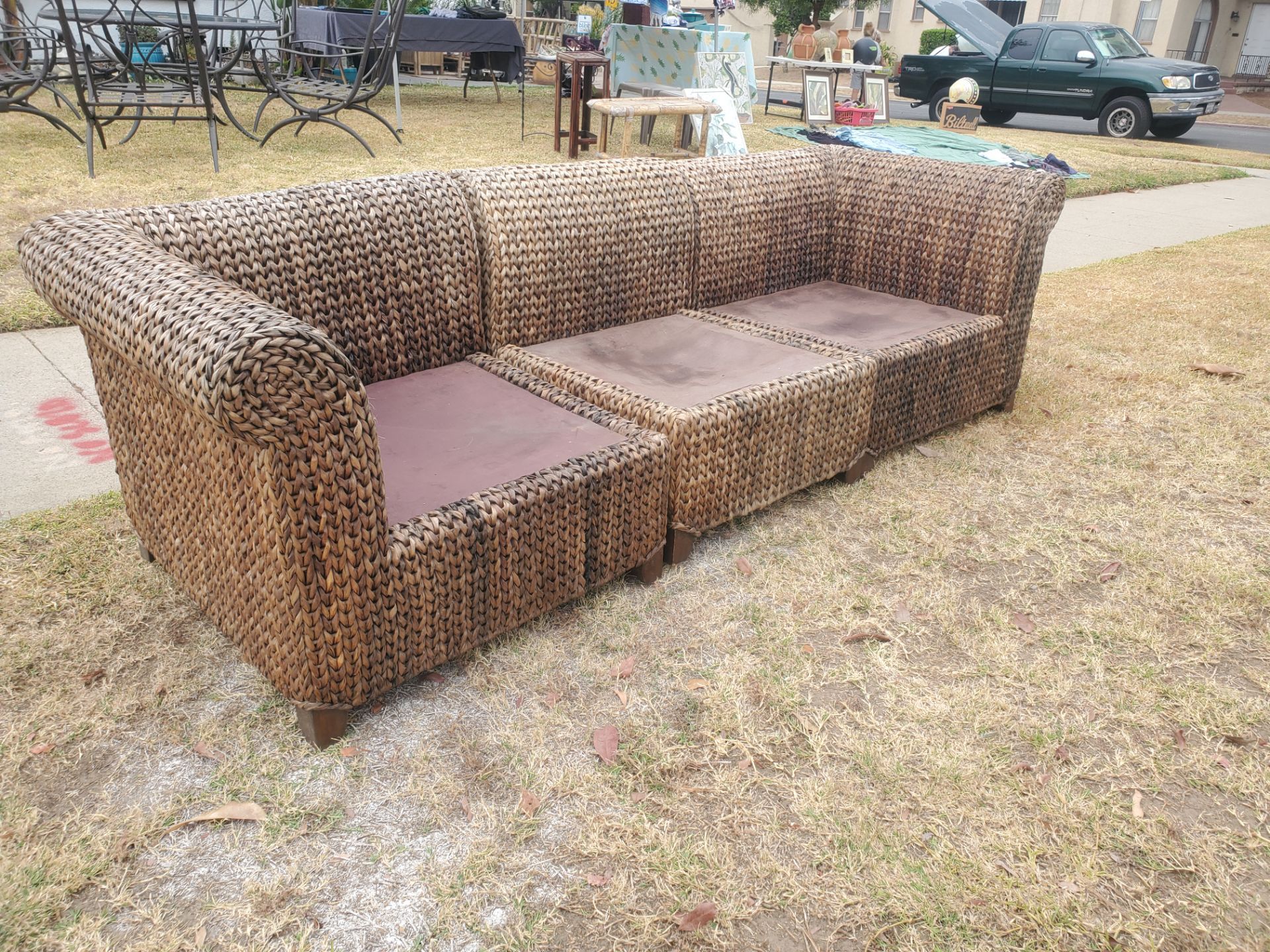 Pottery Barn seagrass sofa