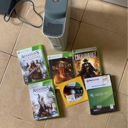 Xbox 360 Console Lot With Six Games Components One Controller 