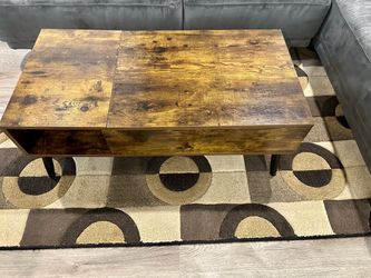 Rustic Wood Lift-Top Coffee Table