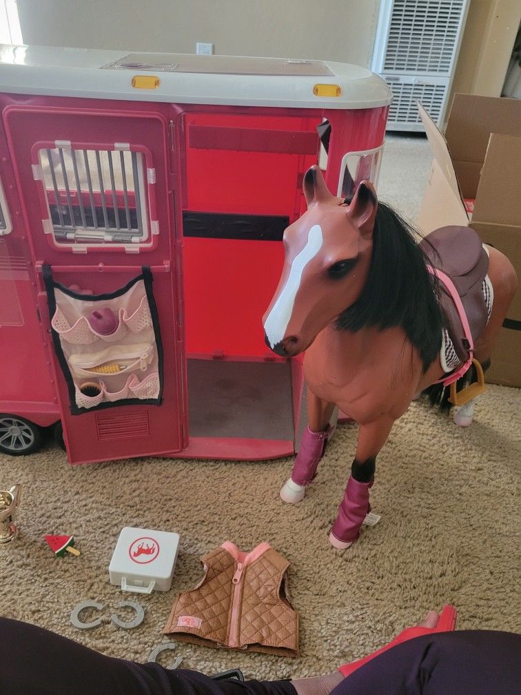 Horse And Our Generation Girls Doll Horse Trailer
