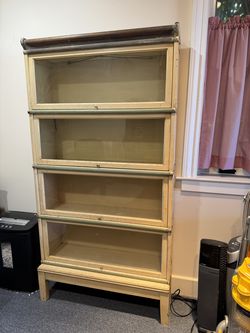 Solid Oak 4-Stack Oak Barrister Bookcase / Sectional Lawyer's Cabinet