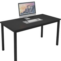 Teraves Computer Desk/Dining Table Office Desk Sturdy Writing Workstation for Home Office (39.37“, Black ）