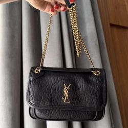 Pre Owned Black Yves Saint Laurent YSL Mini Shoulder Bag 