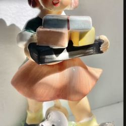 Vintage - Handpainted Tilso-Japan - 5.5”T Figurine - A Little Girl and Her Dog
