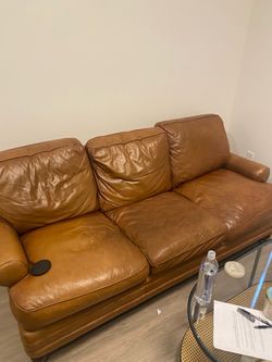Brown Leather Couch for sale
