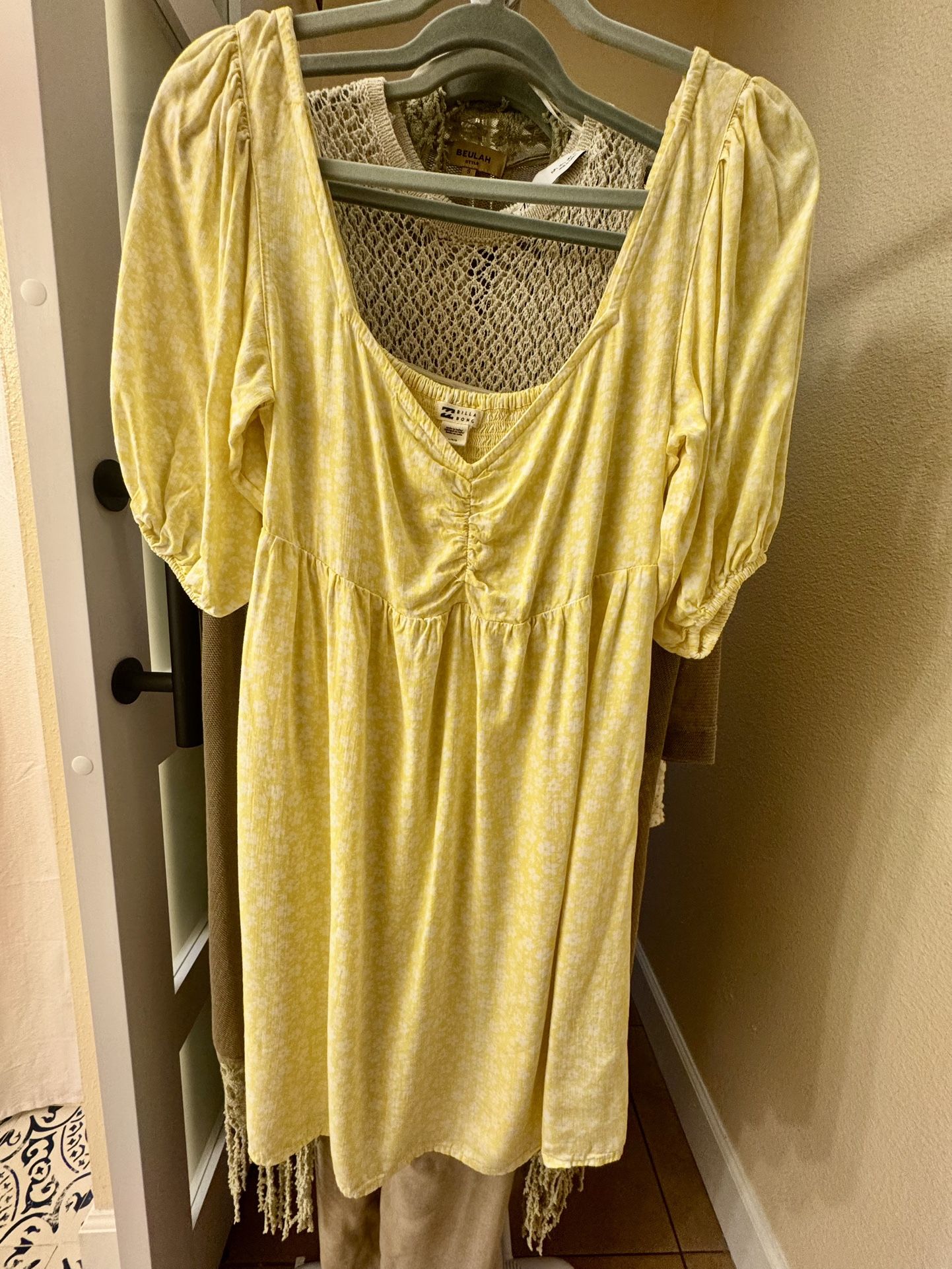 L Billabong Yellow Summer Dress