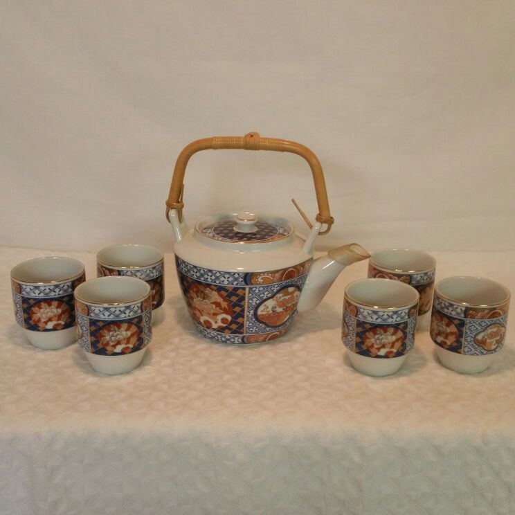 Vintage OMC Japan Tea Pot & 6 Cup Set