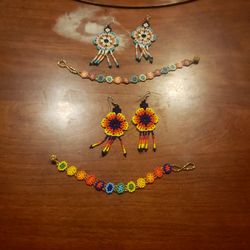 2 Handmade Sets Bracelet And Earrings