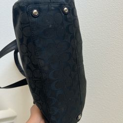 vintage y2k 2000s authentic coach black soho pleated leather tote