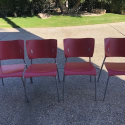 5 Mid-Century Modern wood/steel dining chairs ($55-$65 each)
