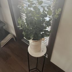 Small Table And Fake Plant 